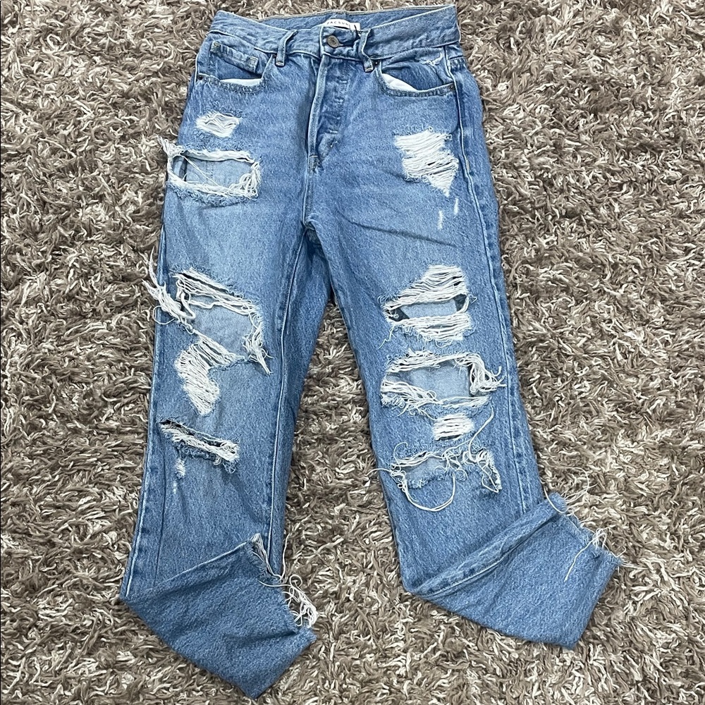 Pacsun Distressed high rise straight Blue Women's Jeans size 24